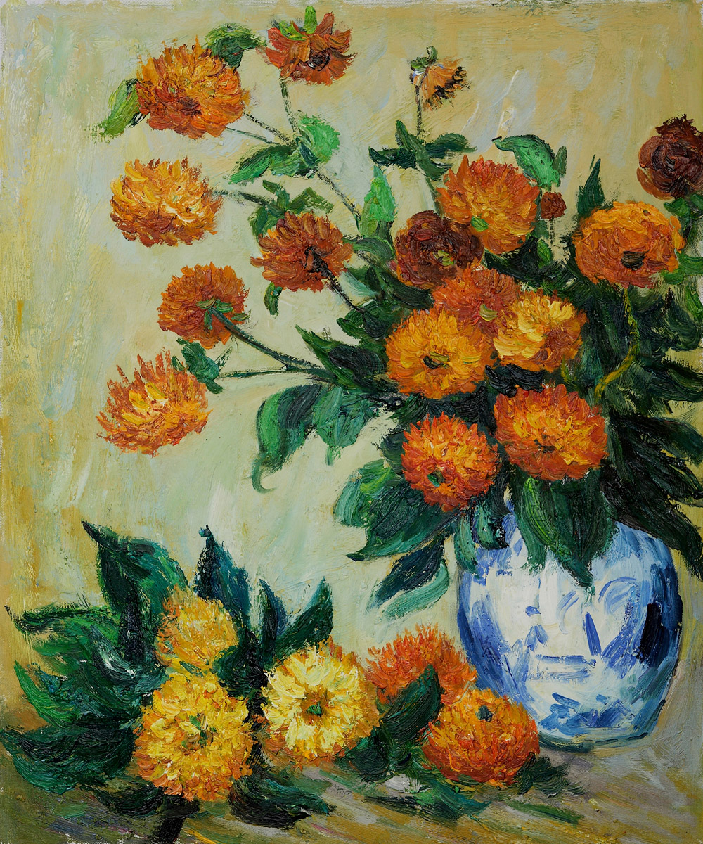 Dahlias by Claude Monet